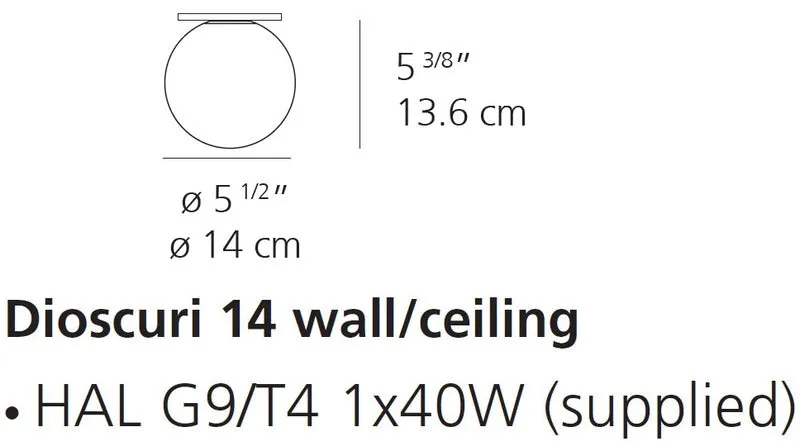 Dioscuri Wall/Ceiling Light