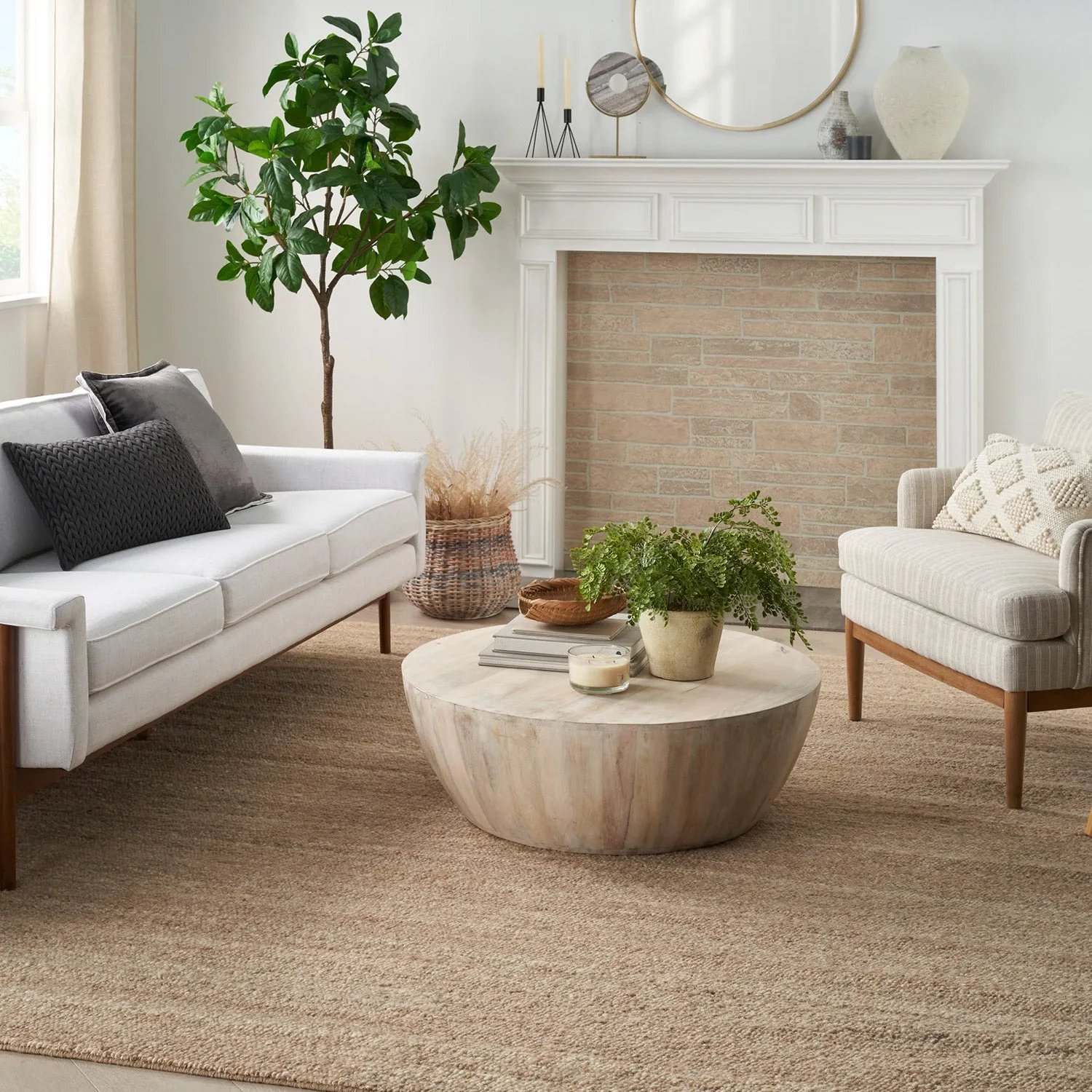 Distressed Essentials Solid Rug - Beige