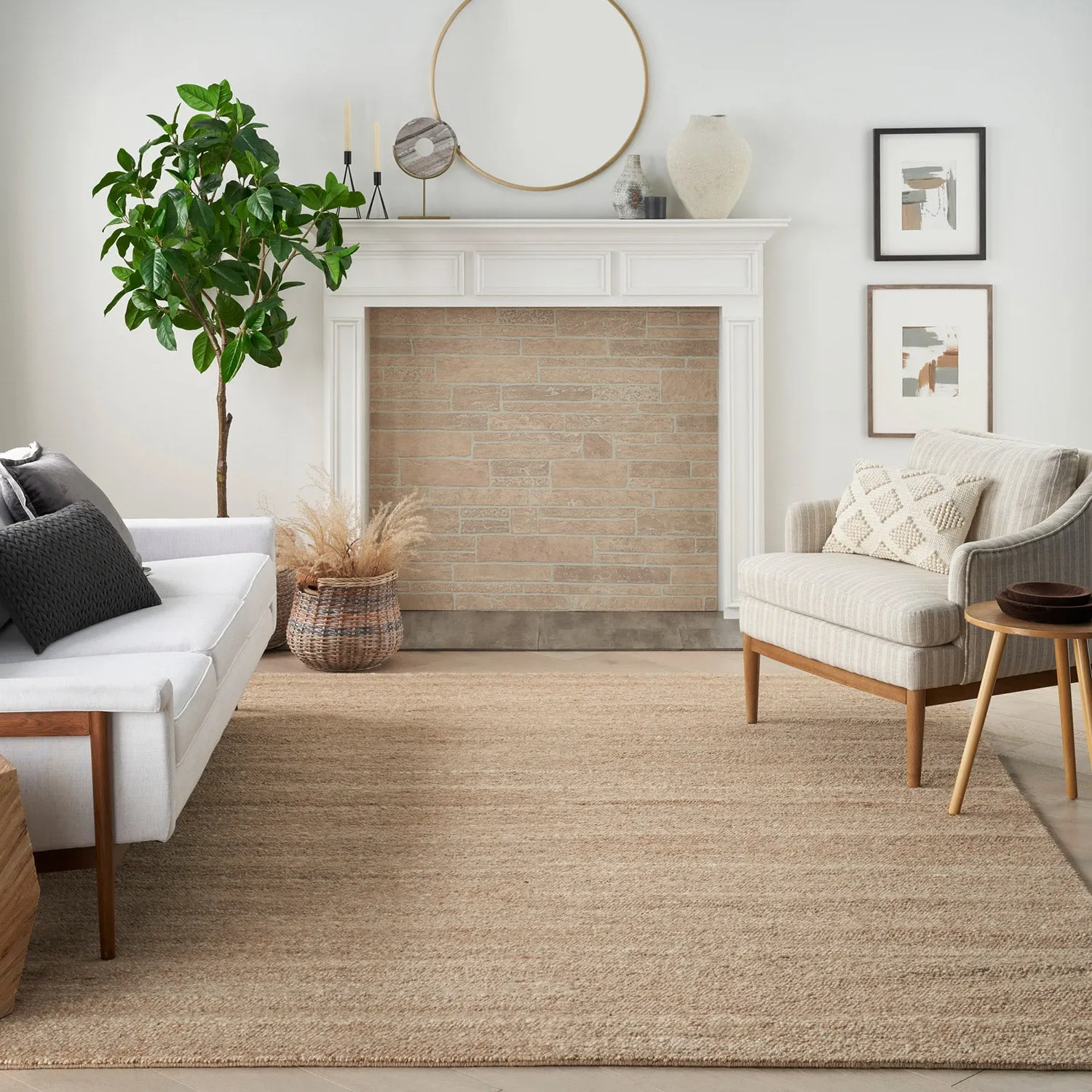 Distressed Essentials Solid Rug - Beige