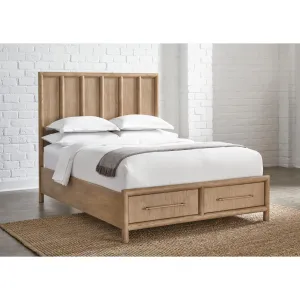 Dorsey Wooden Two Drawer Storage Bed in Granola Modus
