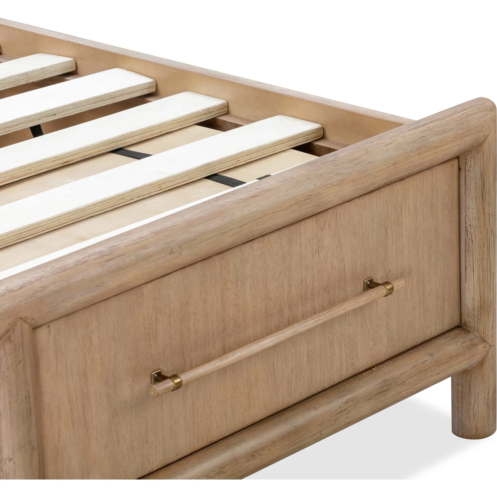 Dorsey Wooden Two Drawer Storage Bed in Granola Modus