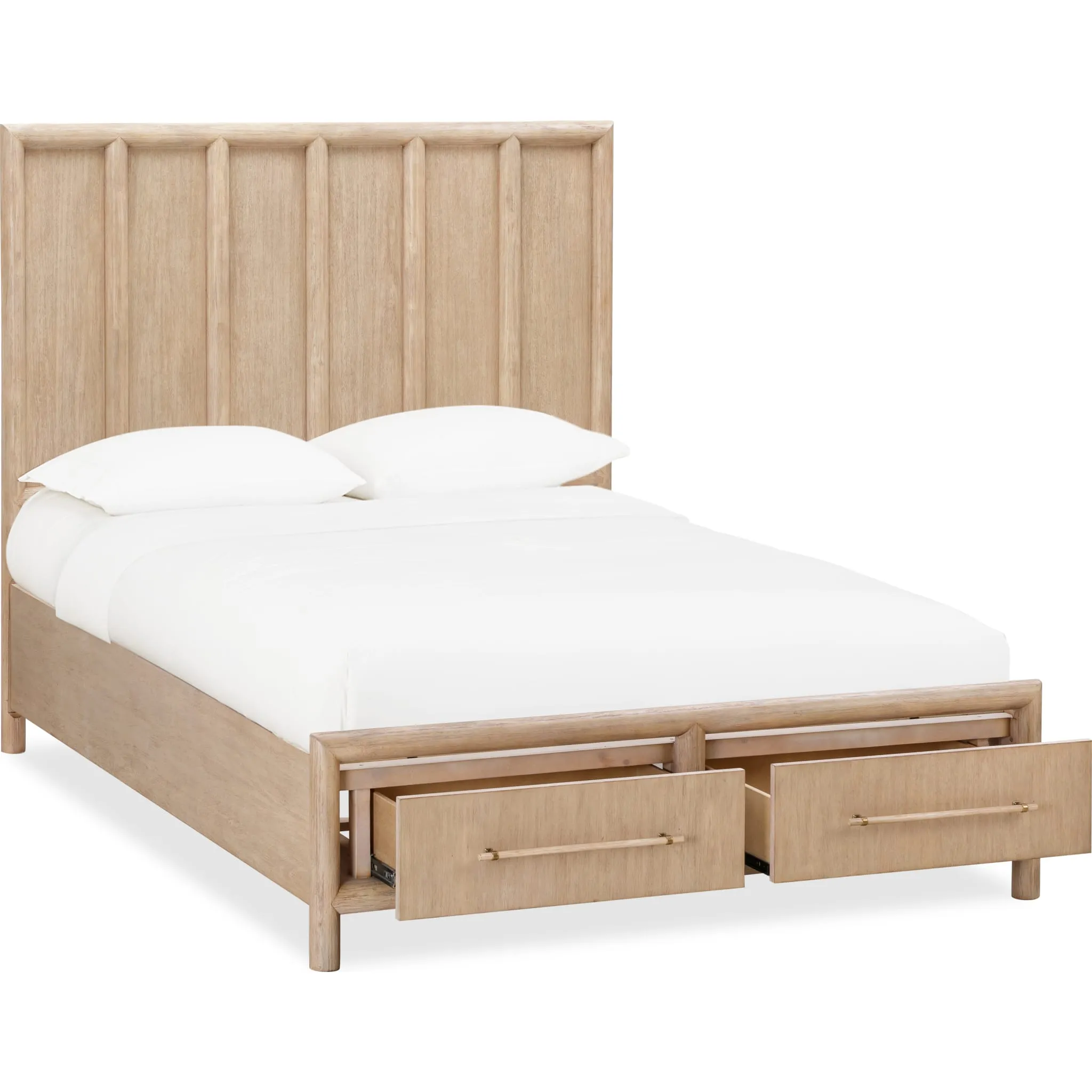 Dorsey Wooden Two Drawer Storage Bed in Granola Modus