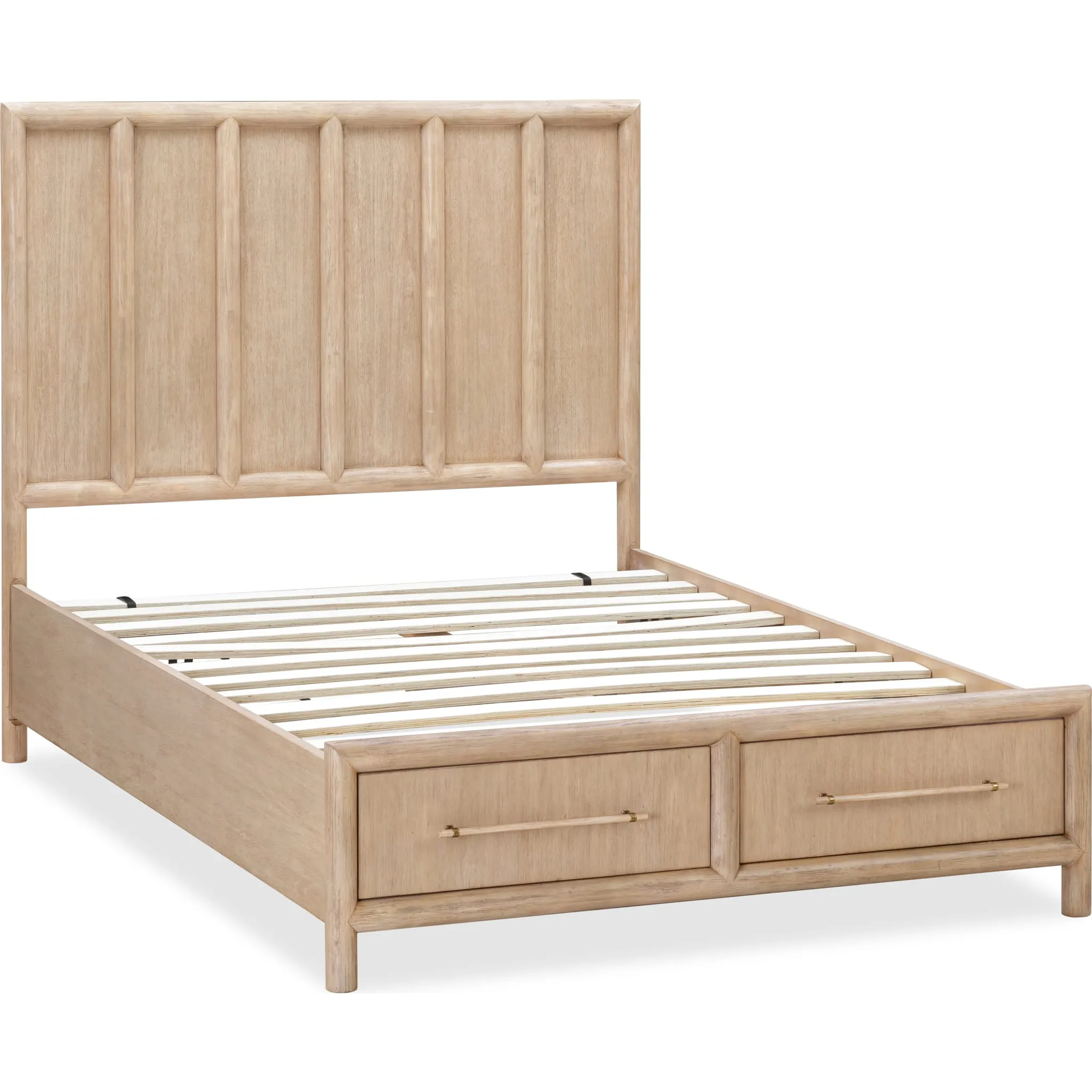 Dorsey Wooden Two Drawer Storage Bed in Granola Modus