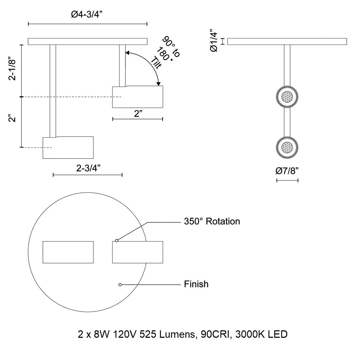 Downey Double Semi-Flush Mount