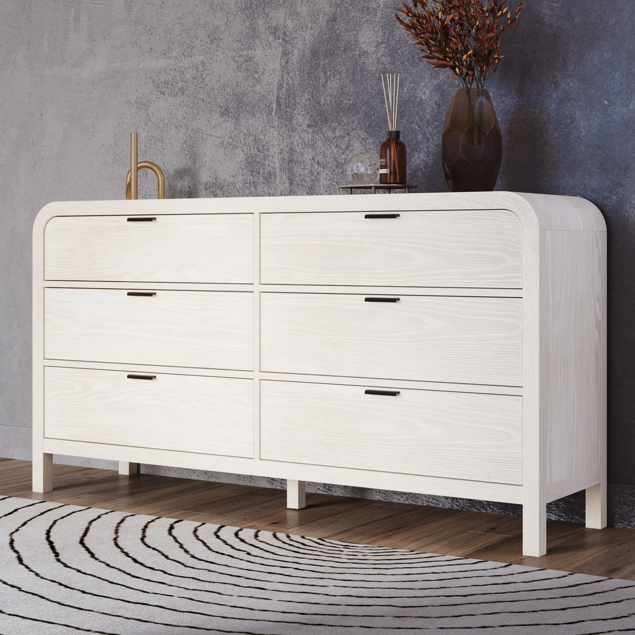 Drake Six Drawer Dresser in Sugar Modus