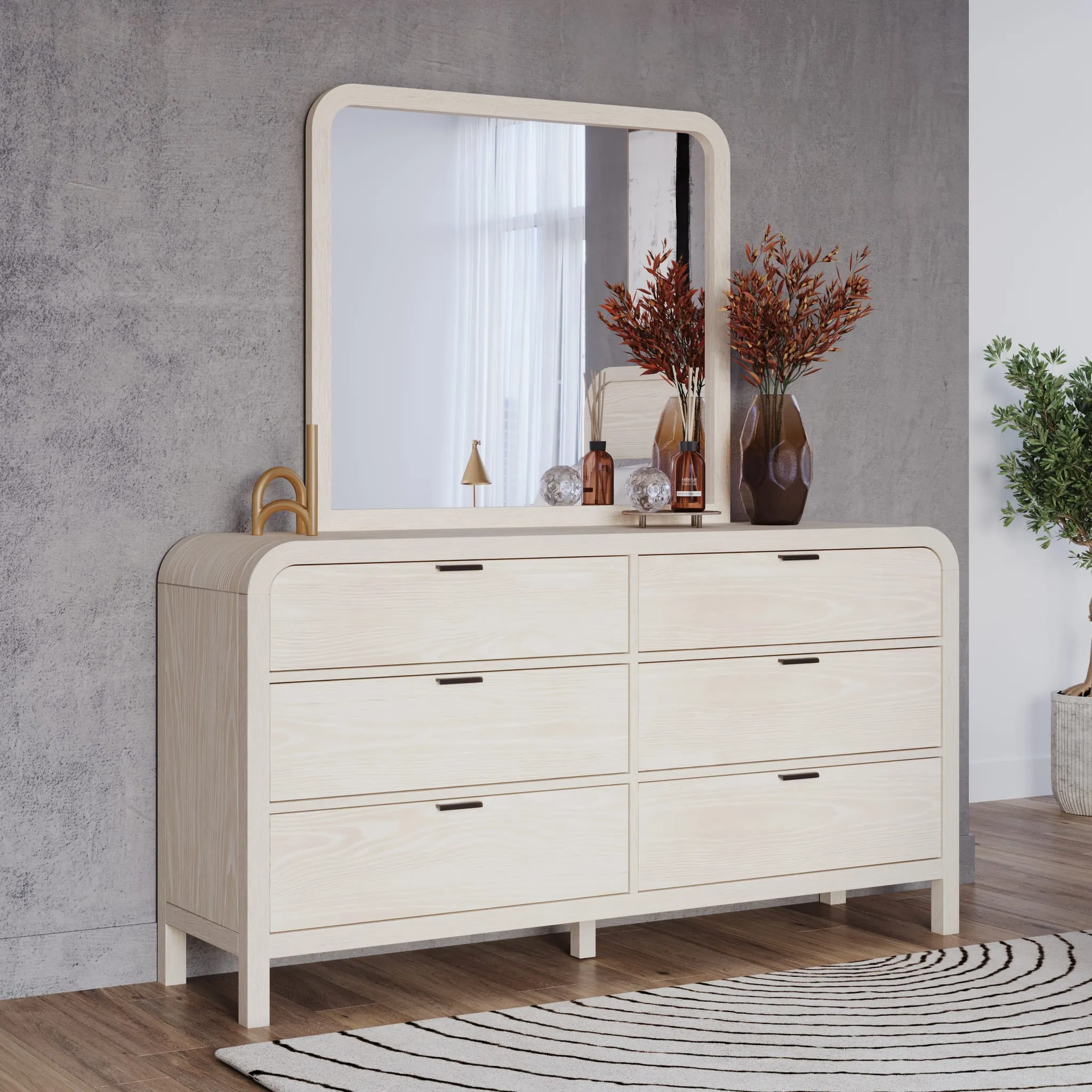 Drake Six Drawer Dresser in Sugar Modus
