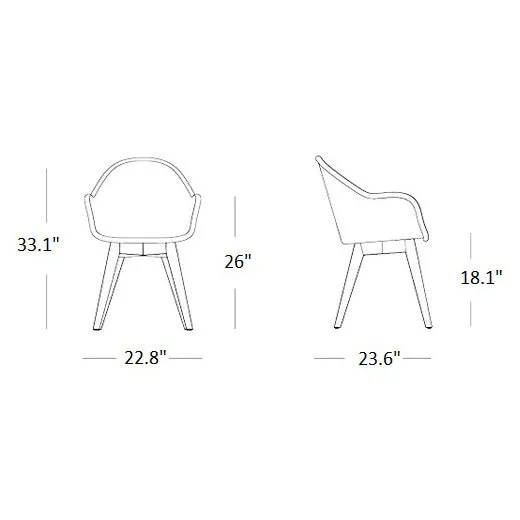 Edgard Outdoor Dining Chair with Wood Base