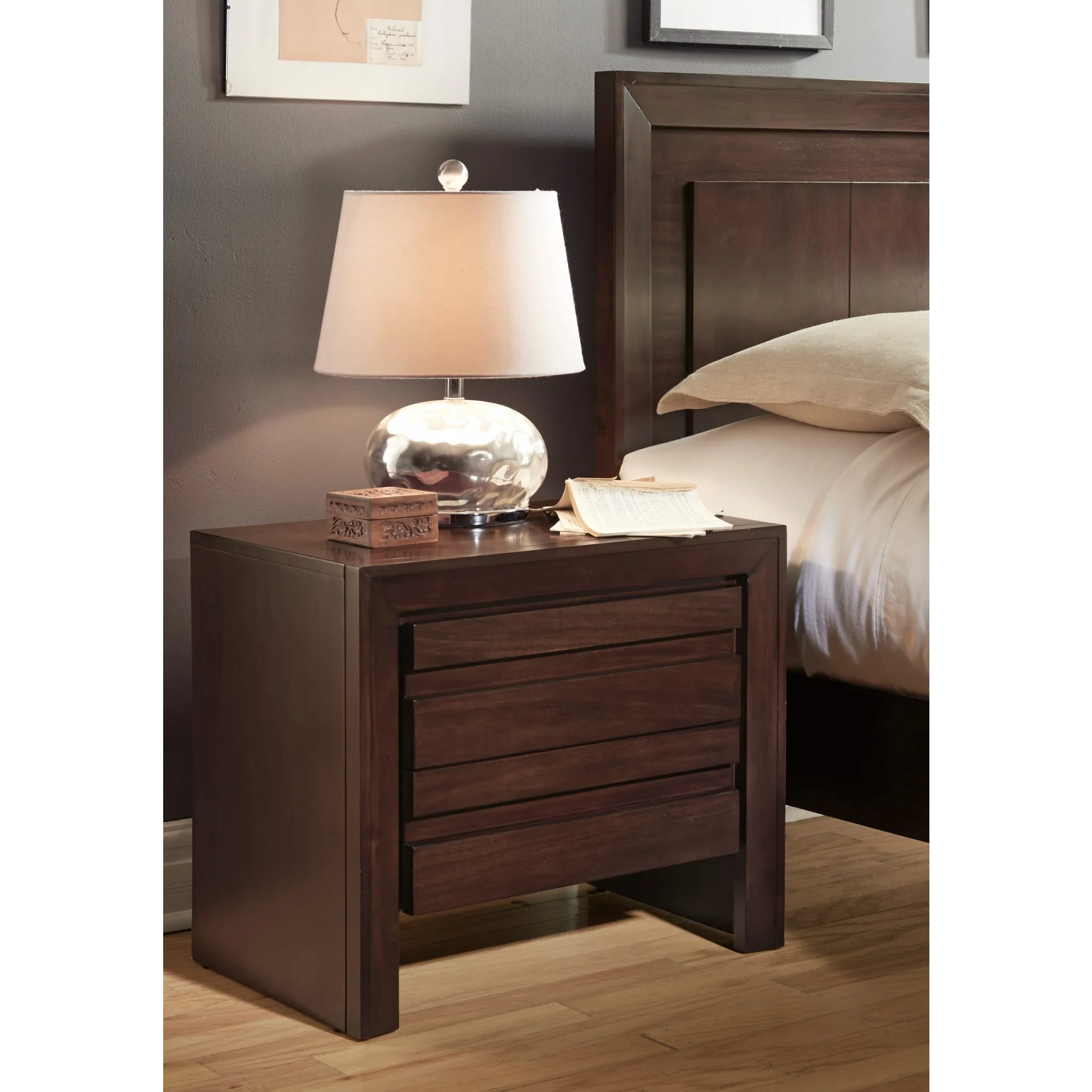 Element Nightstand in Chocolate Brown Modus