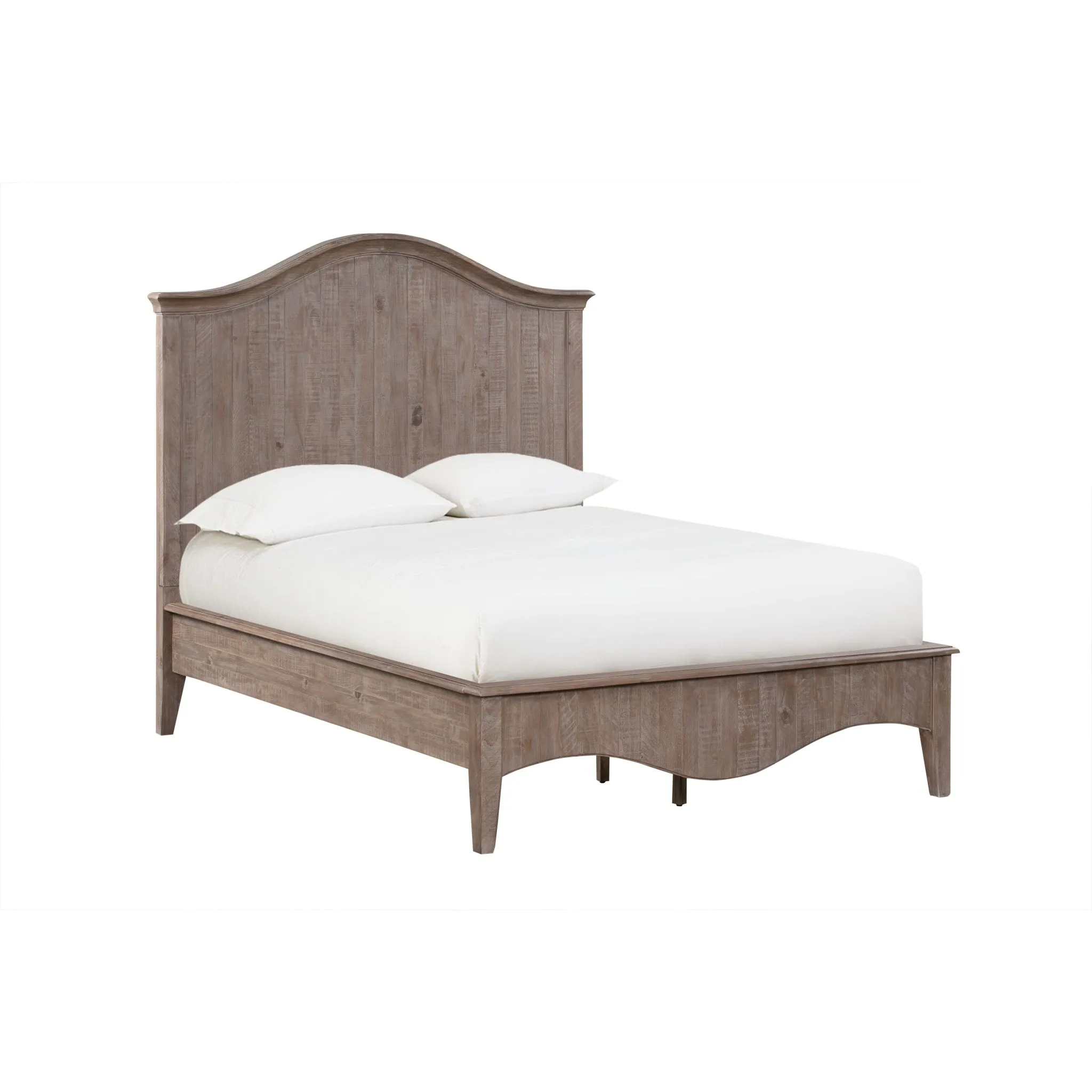 Ella Solid Wood Crown Bed in Camel Modus