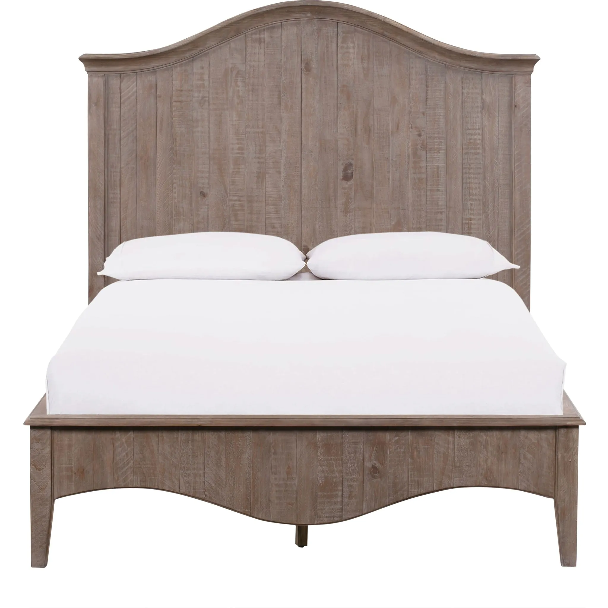 Ella Solid Wood Crown Bed in Camel Modus
