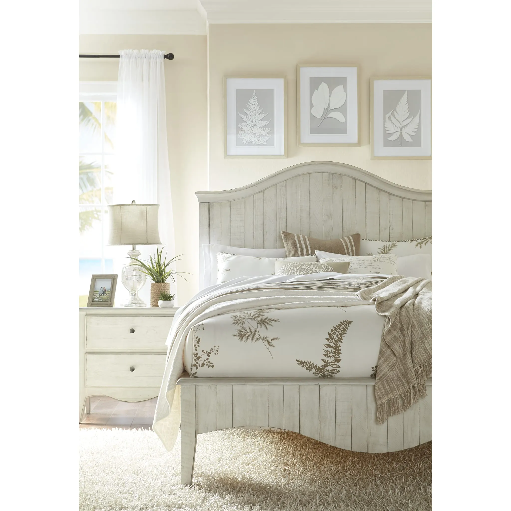 Ella Solid Wood Two Drawer Nightstand in White Wash Modus