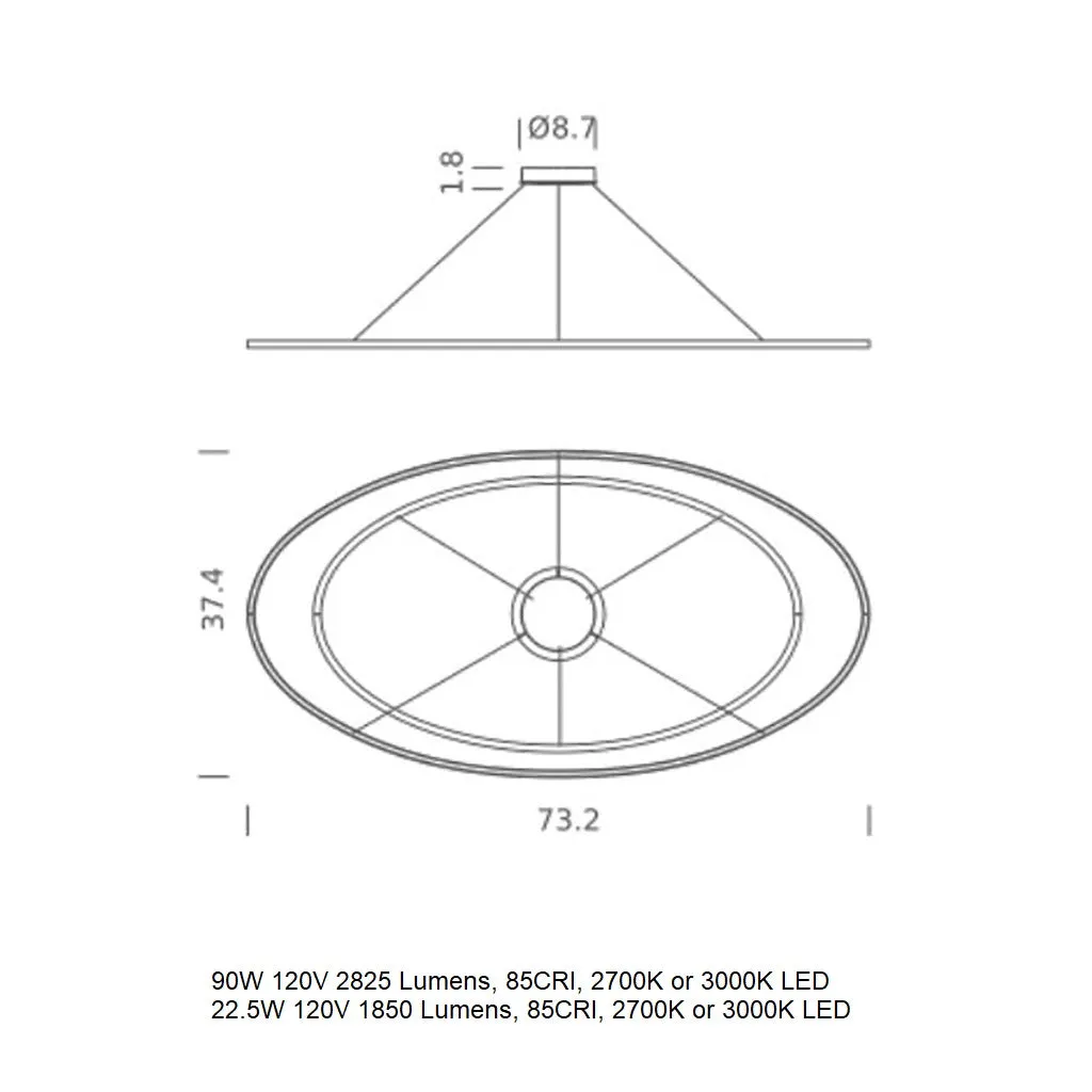 Ellisse Double Chandelier Pendant Light
