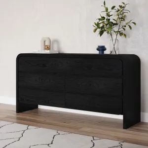 Elora Seven Drawer Dresser in Jet Black Ash Modus