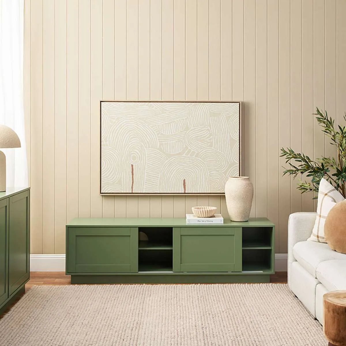 Eros Entertainment Unit - Sage Green Mocka