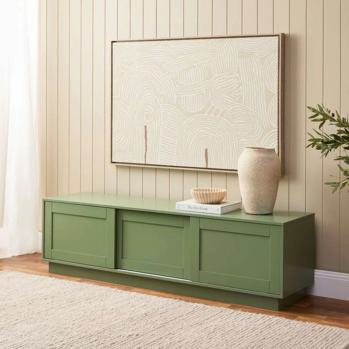 Eros Entertainment Unit - Sage Green Mocka