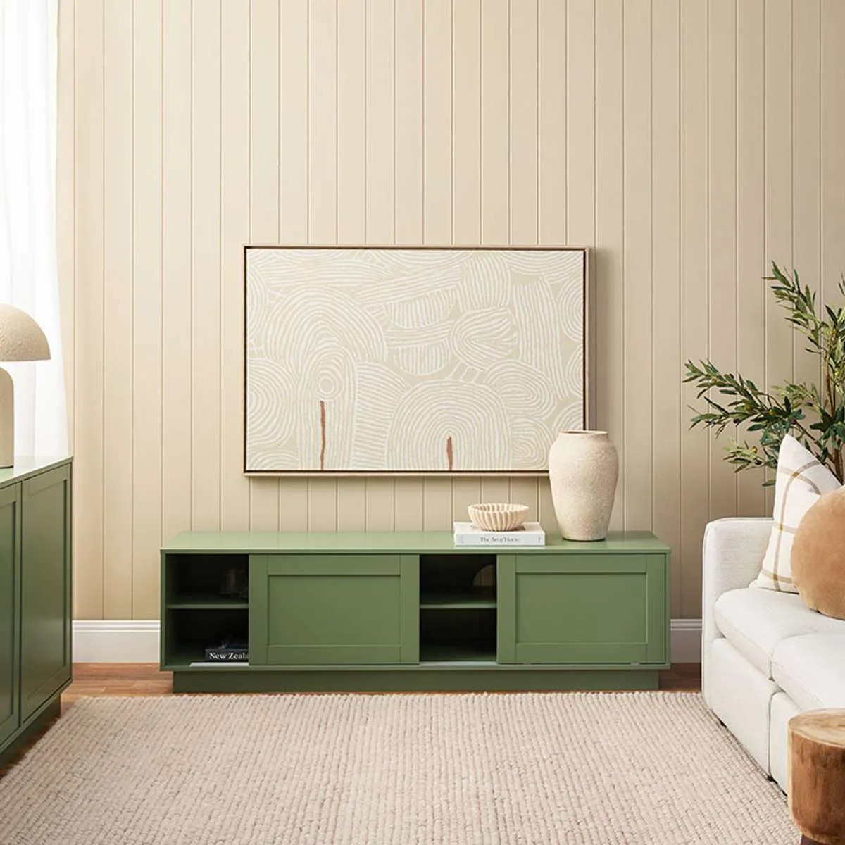Eros Entertainment Unit - Sage Green Mocka