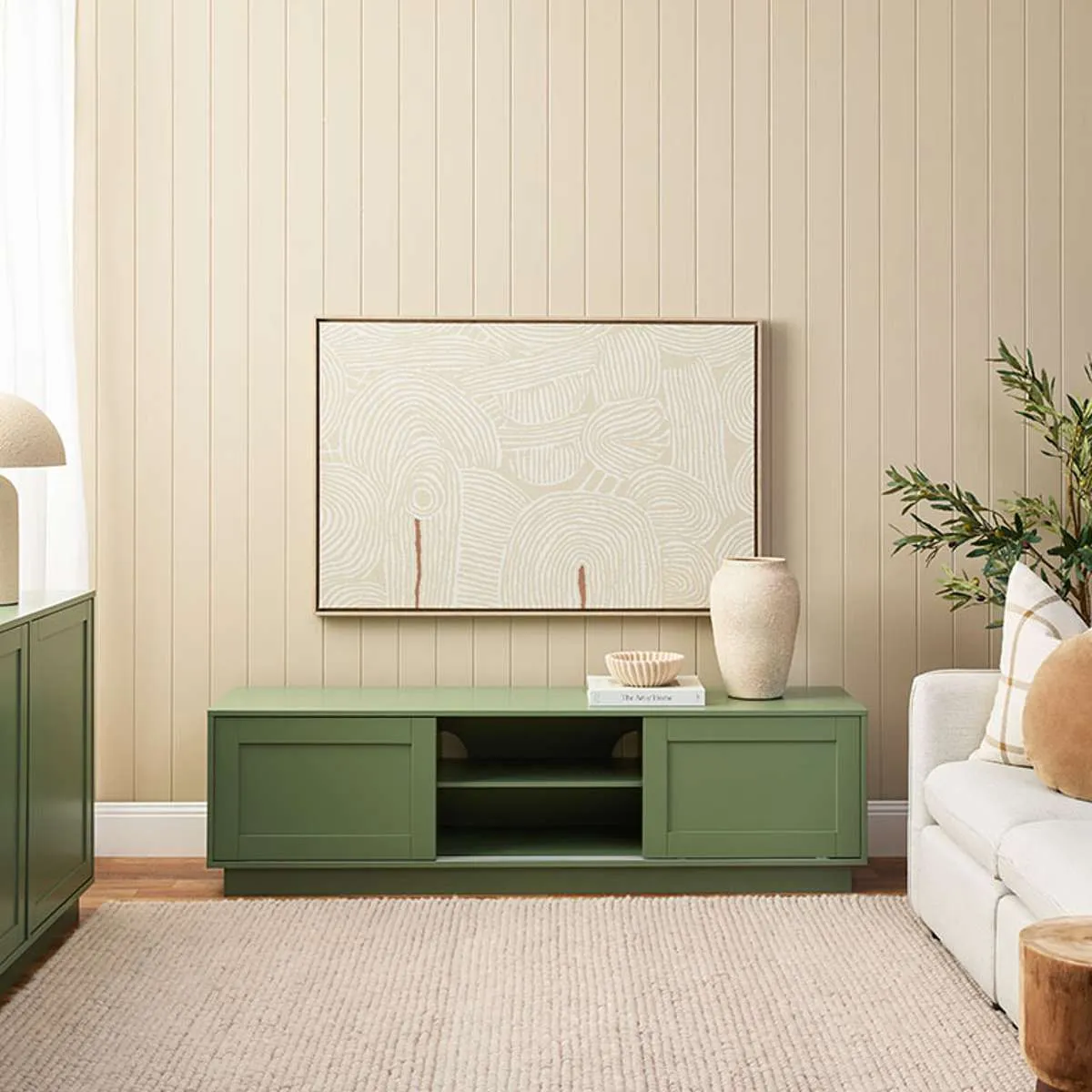 Eros Entertainment Unit - Sage Green Mocka