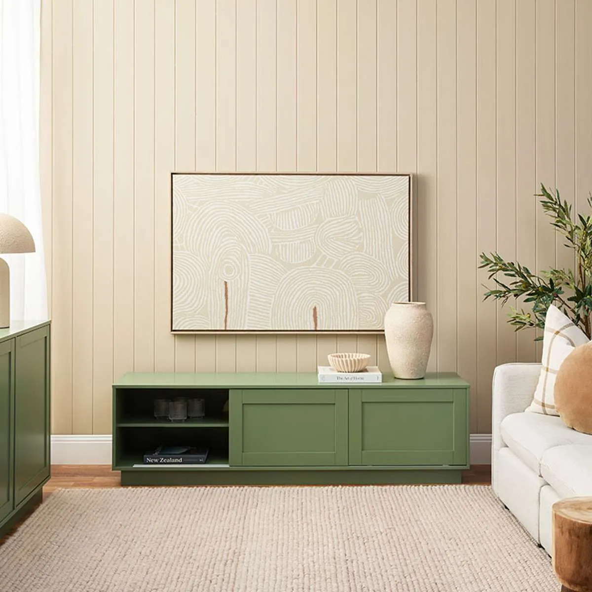 Eros Entertainment Unit - Sage Green Mocka