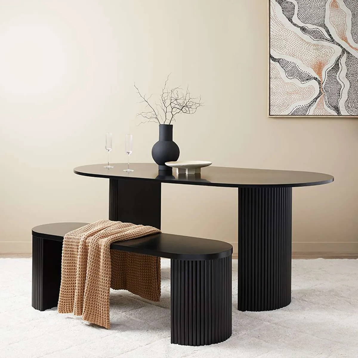 Eve Bench Seat - Black Mocka