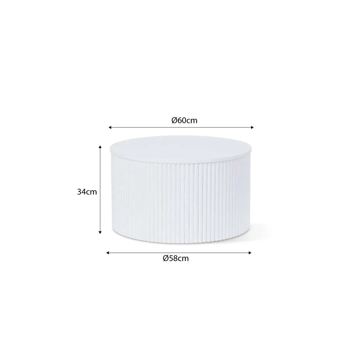 Eve Drum Coffee Table - White Mocka