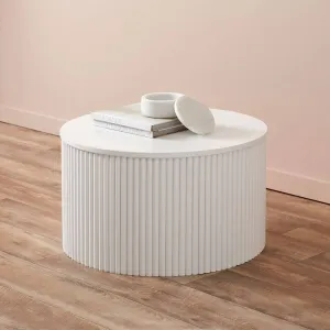 Eve Drum Coffee Table - White Mocka