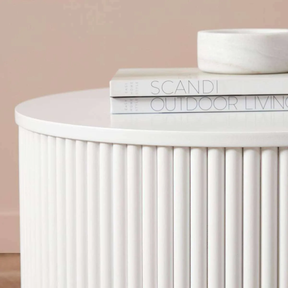 Eve Drum Coffee Table - White Mocka