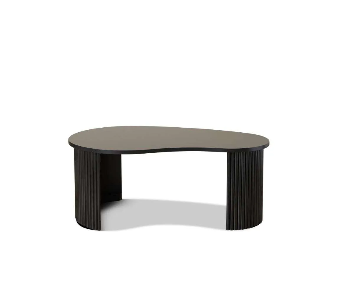 Eve Pebble Shaped Coffee Table - Black Mocka