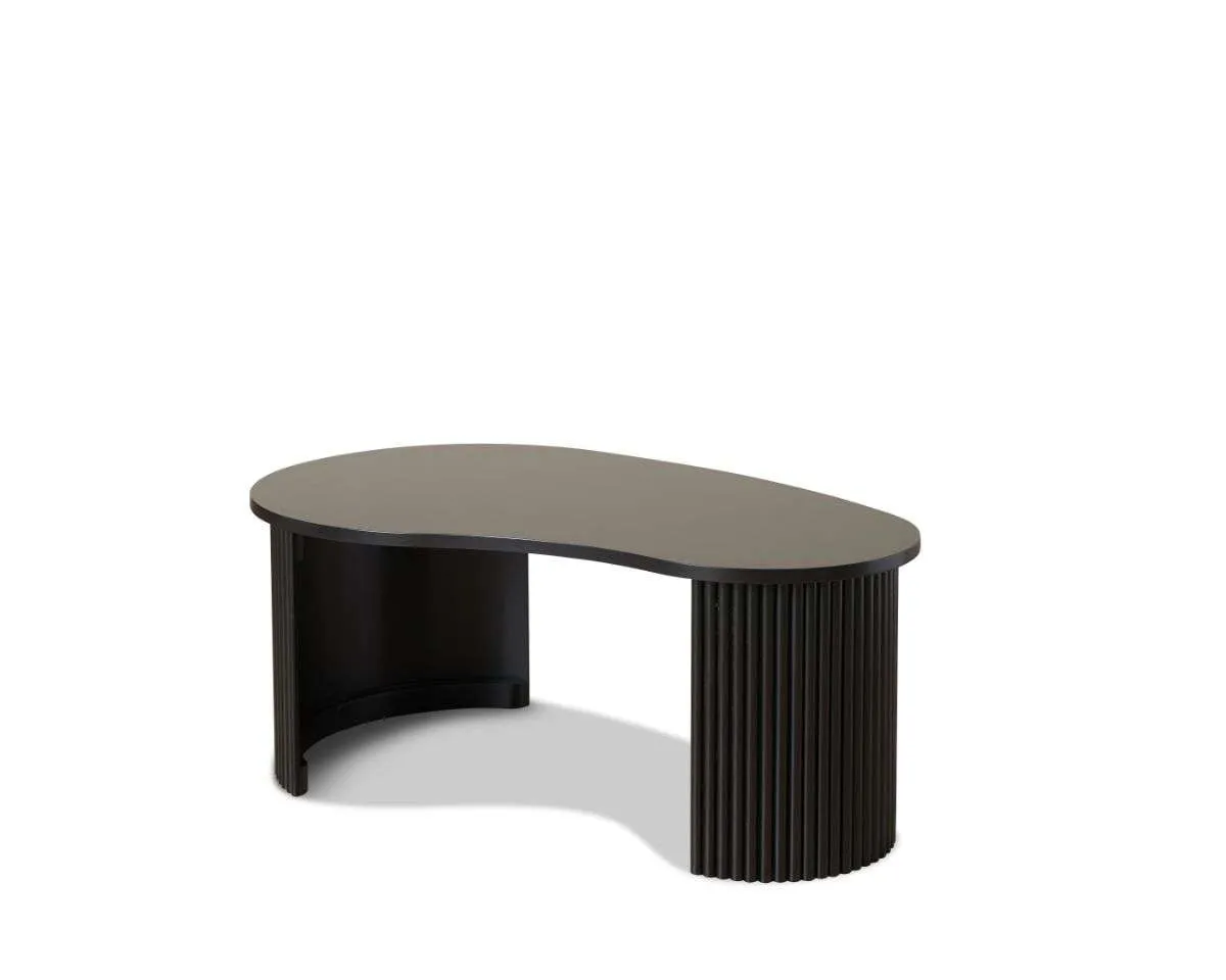 Eve Pebble Shaped Coffee Table - Black Mocka