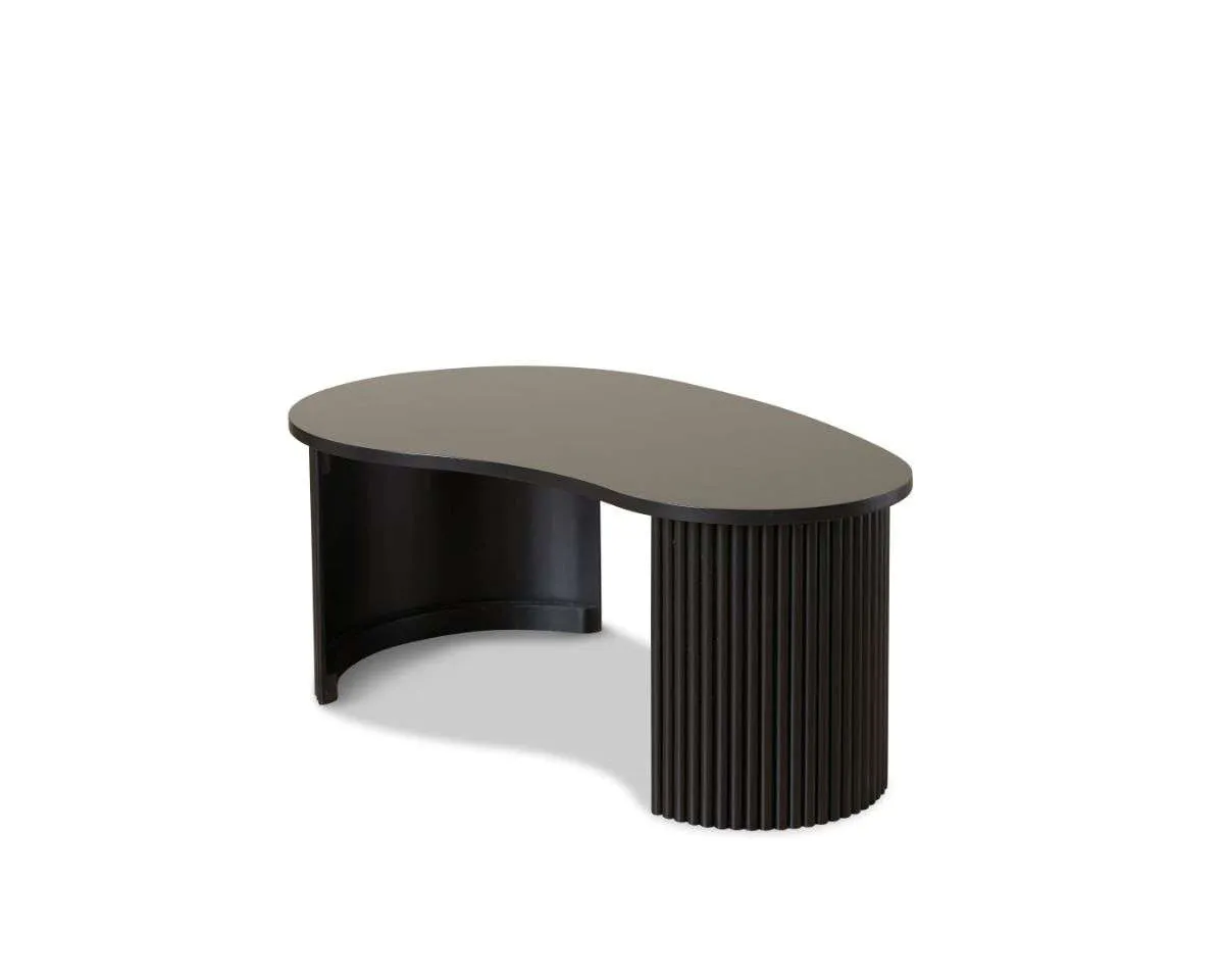 Eve Pebble Shaped Coffee Table - Black Mocka