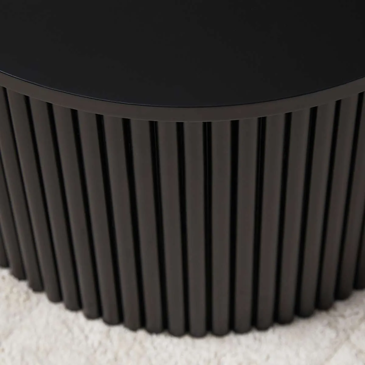 Eve Pebble Shaped Coffee Table - Black Mocka