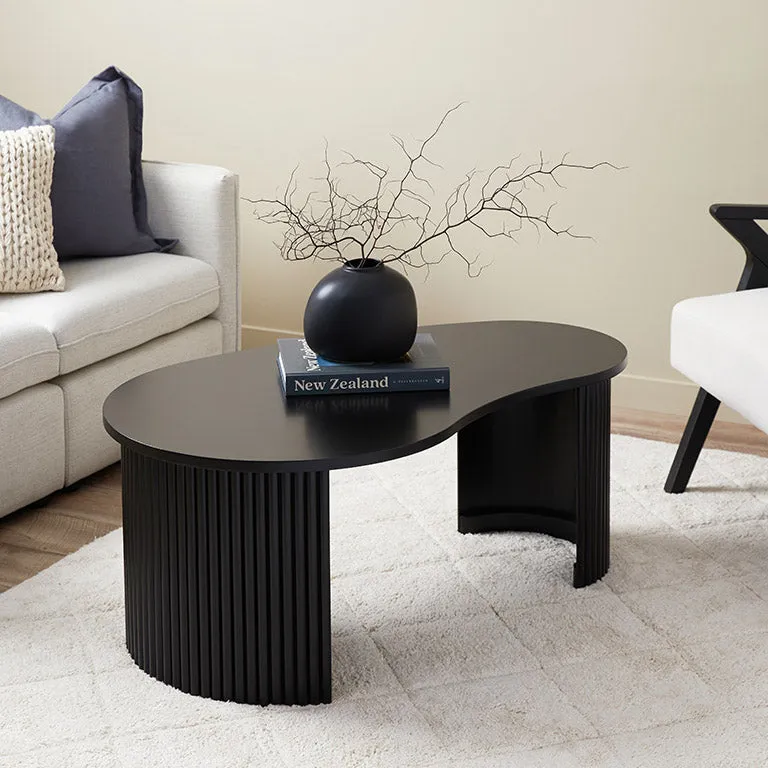 Eve Pebble Shaped Coffee Table - Black Mocka