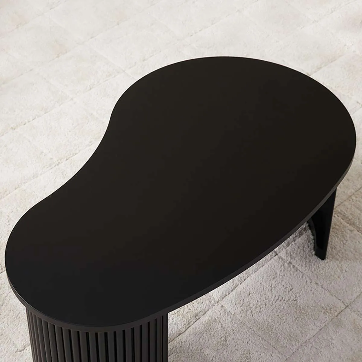 Eve Pebble Shaped Coffee Table - Black Mocka