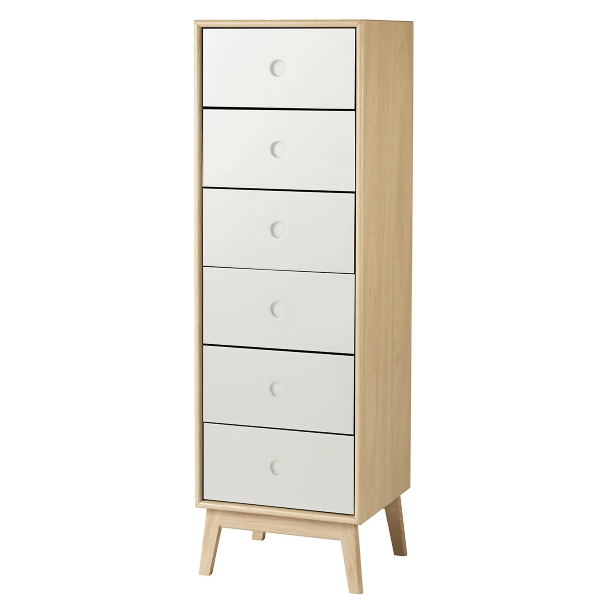 Fdb Møbler F23 Butler High Chest Of Drawers, Natural/White