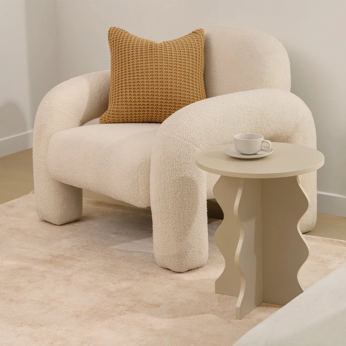 Felix Teddy Occasional Chair - Cream Mocka