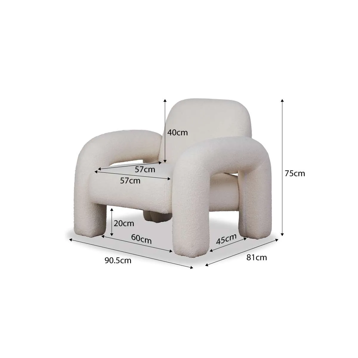 Felix Teddy Occasional Chair - Cream Mocka