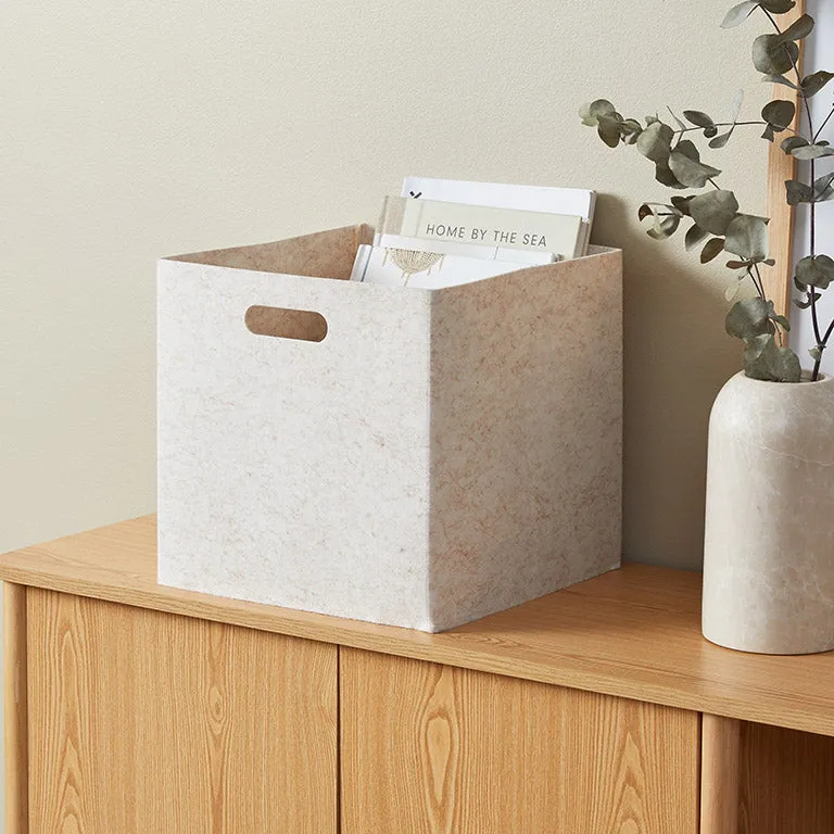 Felt Cube Basket - Biscuit Mocka