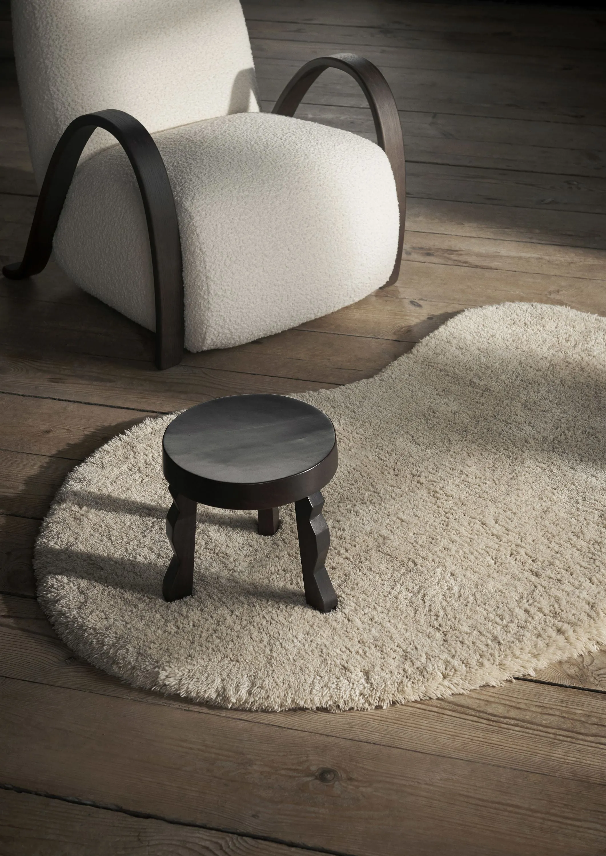 Ferm Living Buur Lounge Chair Nordic Bouclé, Off White