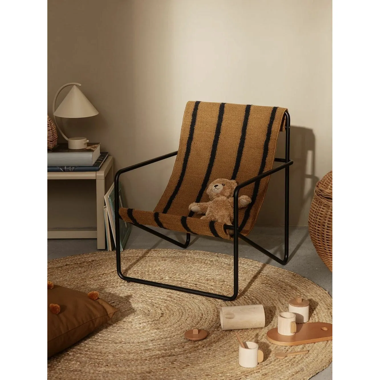 Ferm Living Desert Chair Kids, Black/Stripe