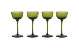 Ferm Living Host Liqueur Glasses 0.4 Cl Set Of 4, Moss Green