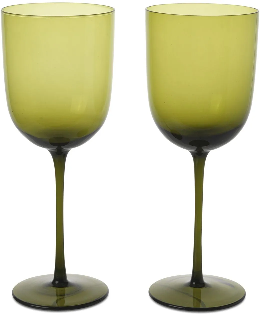 Ferm Living Host Red Wine Glasses 36 Cl Set Of 2, Moss Green