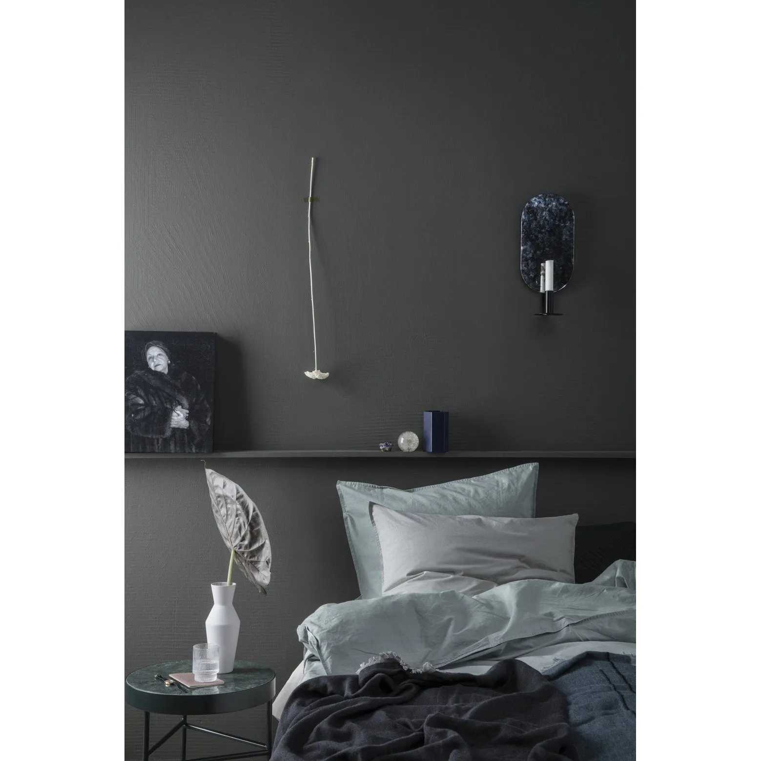 Ferm Living Marble Table Black Marquina, 40cm