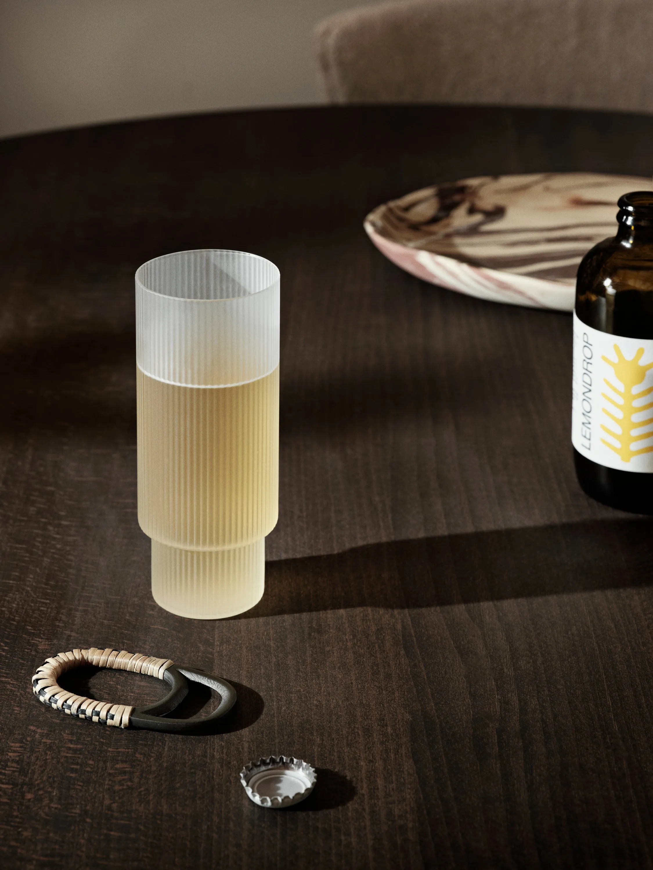 Ferm Living Ripple Long Drink Glasses Set Of 4 Frosted