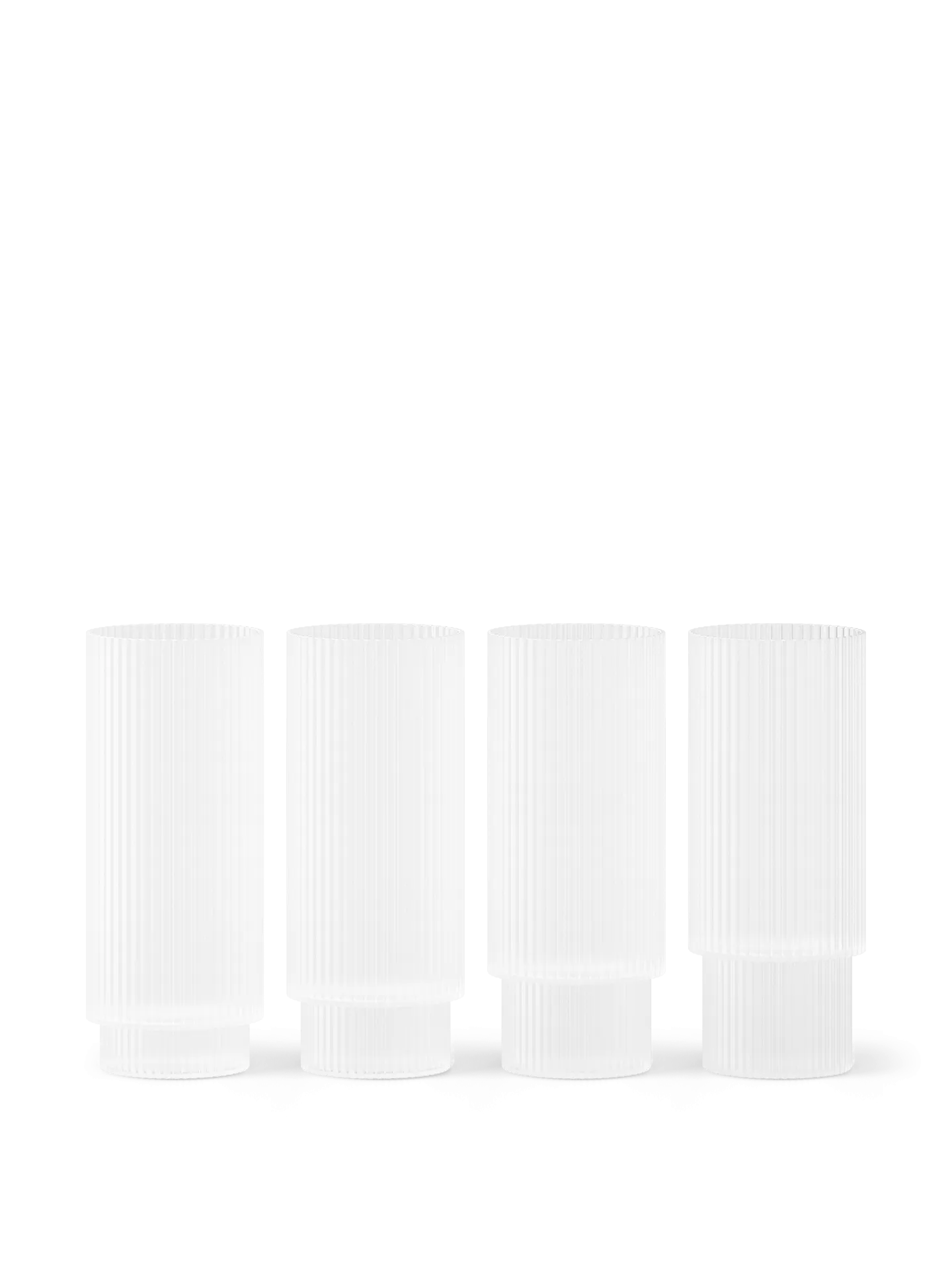 Ferm Living Ripple Long Drink Glasses Set Of 4 Frosted