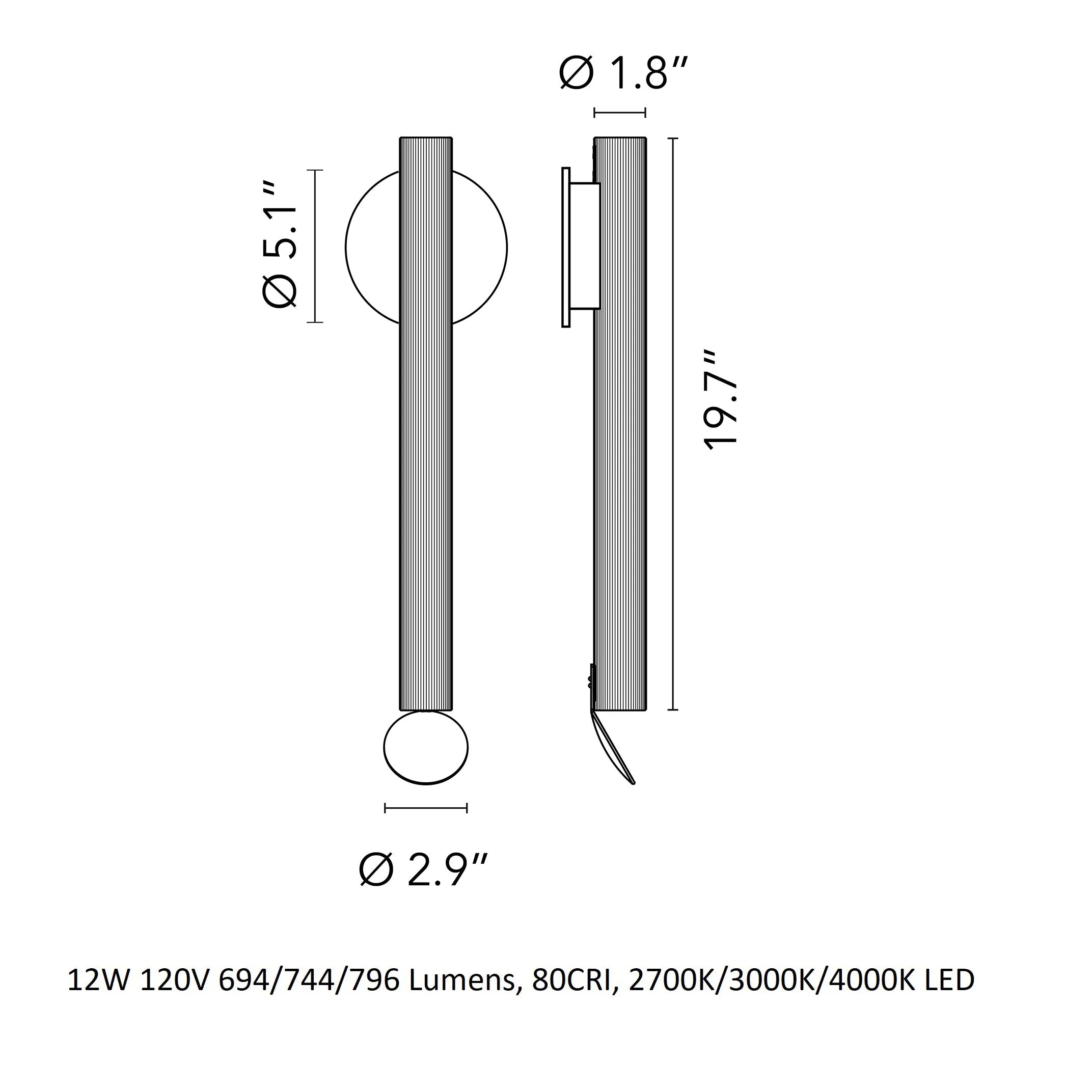 Flauta Riga Outdoor Wall Sconce