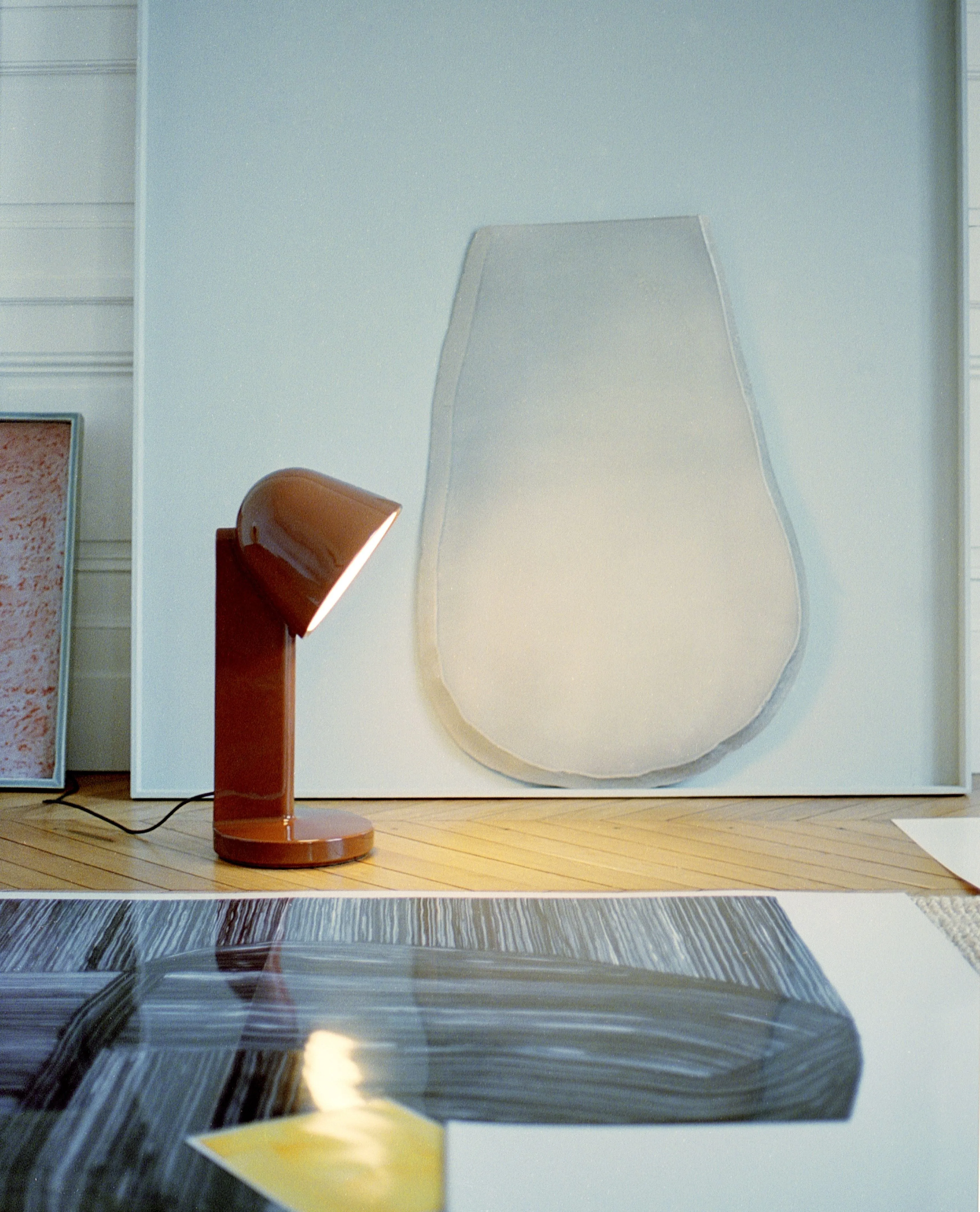 Flos Céramique Table Lamp Down, Rust Red