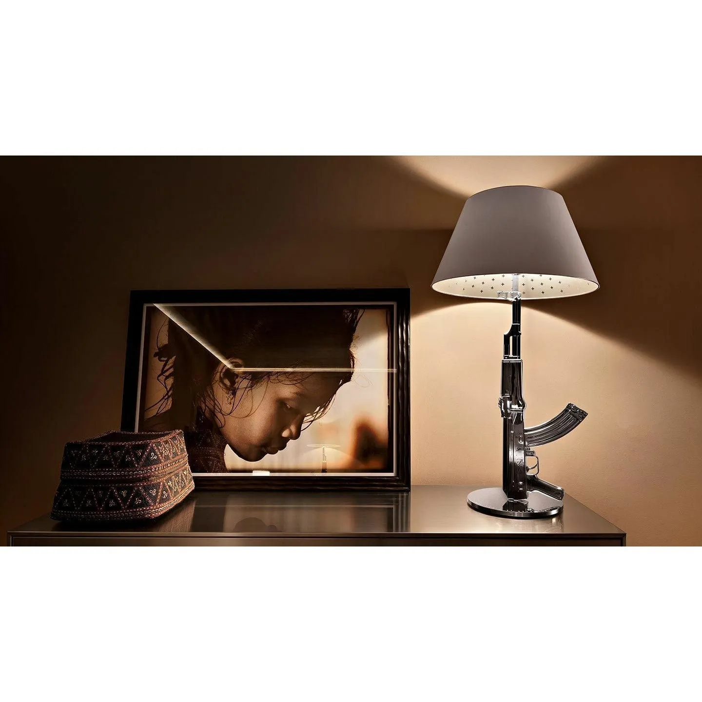 Flos Guns Table Lamp, Gold/Black