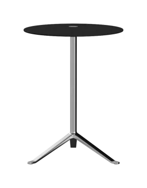 Fritz Hansen Ks12 Little Friend Table, Polished Aluminium/Black Laminate