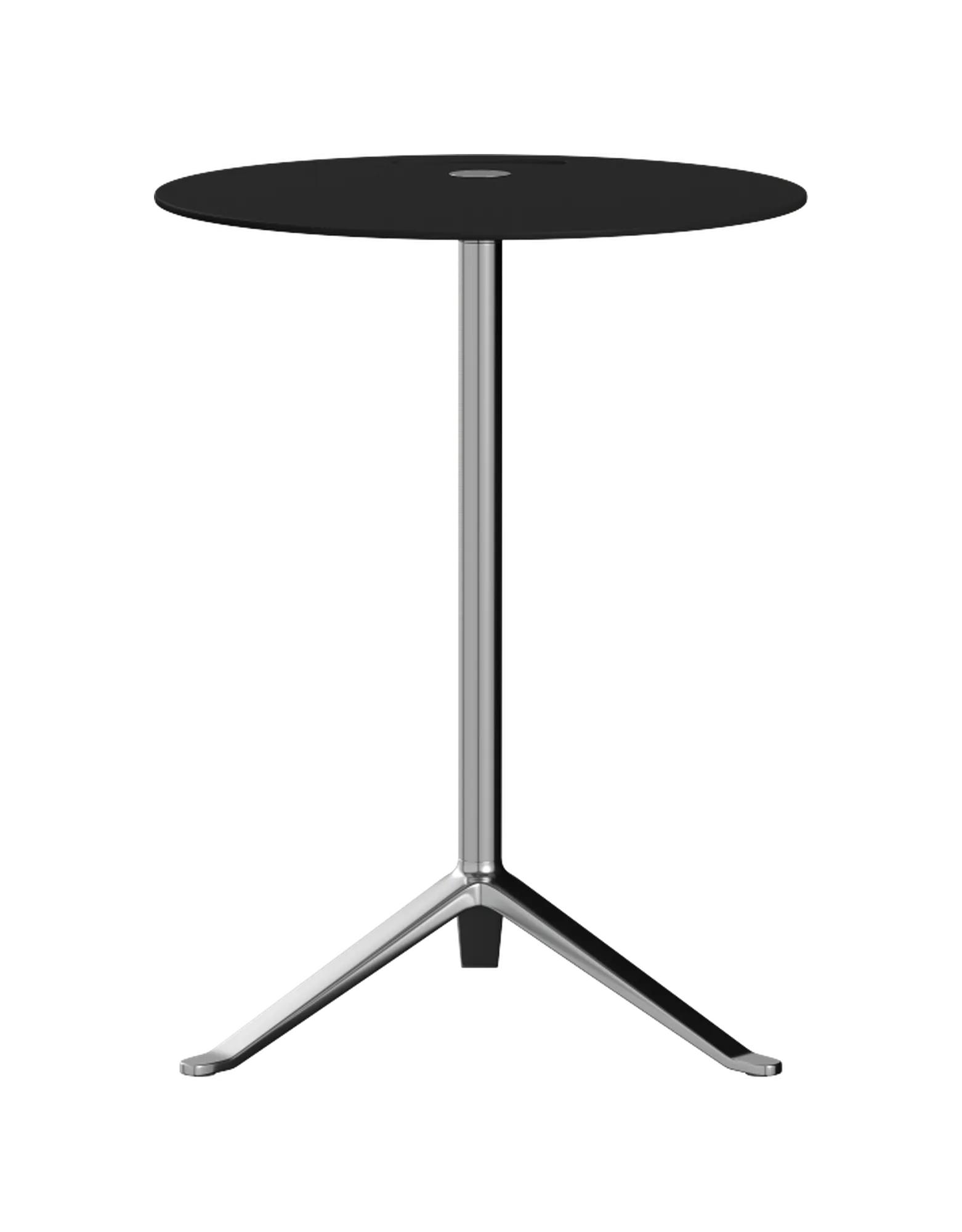 Fritz Hansen Ks12 Little Friend Table, Polished Aluminium/Black Laminate
