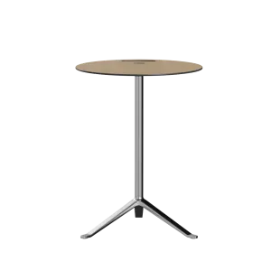 Fritz Hansen Ks12 Little Friend™ Table, Polished Aluminium/Oak Laminate