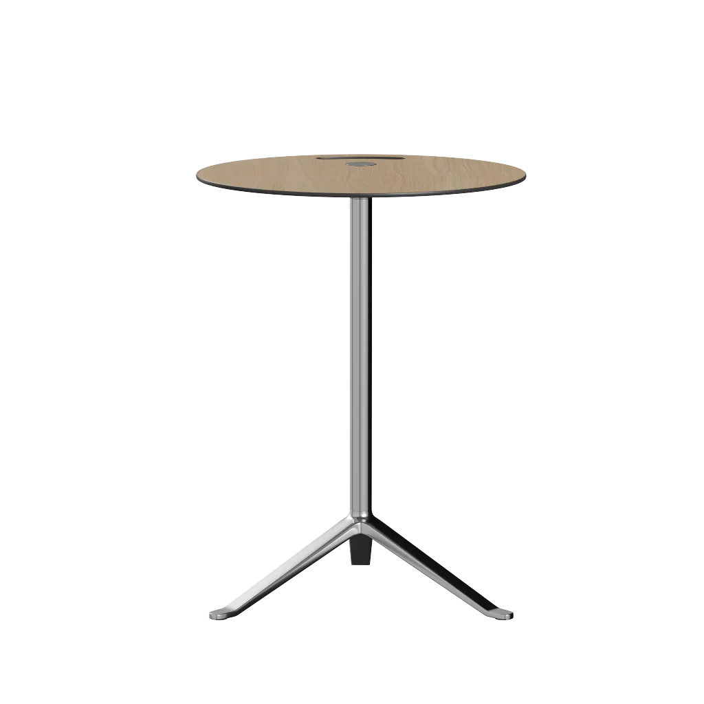 Fritz Hansen Ks12 Little Friend™ Table, Polished Aluminium/Oak Laminate